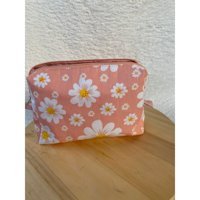Kangaroo Pudra Çiçek Desenli Tekstil Makyaj Çantası