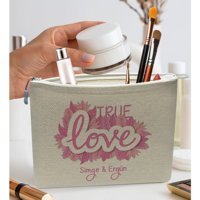 Bk Gift No:09 Çok Renkli Desenli Keten Makyaj Çantası