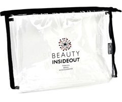 Beauty Insideout Siyah Düz PVC Büyük Boy Makyaj Çantası