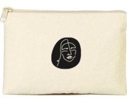 Tabby Design Clutch Krem Kadın Baskılı Tekstil Makyaj Çantası
