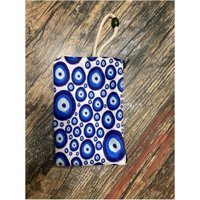 Street Bag Çok Renkli Nazar Boncuğu Desenli Tekstil Makyaj Çantası