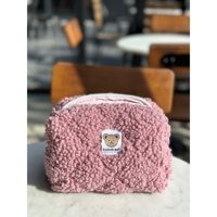 Batekso Gül Kurusu Teddy Desenli Tekstil Makyaj Çantası