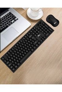 Mkey MK-113 Ergonomik Siyah Kablosuz Klavye Mouse Seti