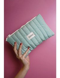 Sinoz Mint Yeşili Düz Polyester Makyaj Çantası