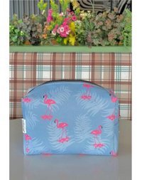 Batekso Çok Renkli Flamingo Tekstil Makyaj Çantası