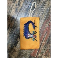 Street Bag Çok Renkli Şahmeran Desenli Tekstil Makyaj Çantası