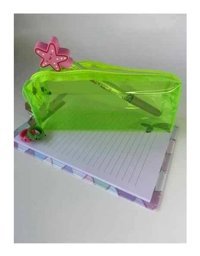 Pink Yeşil Düz PVC Makyaj Çantası