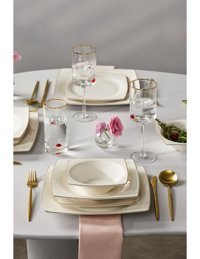 Karaca Blaine 24 Parça 6 Kişilik New Bone Kare Yemek Takımı