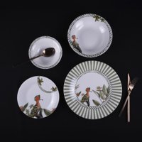 Aryıldız Pavo 24 Parça 6 Kişilik Porselen Yuvarlak Yemek Takımı