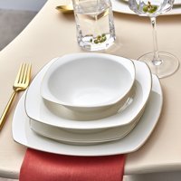 Karaca Mane 24 Parça 6 Kişilik New Bone Kare Yemek Takımı