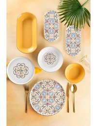 Acar Soho 27 Parça 6 Kişilik Stoneware Yuvarlak Yemek Takımı