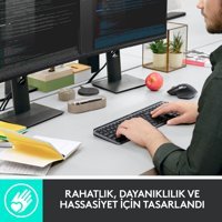 Logitech MX Master 3 Sessiz Siyah Kablosuz Klavye Mouse Seti