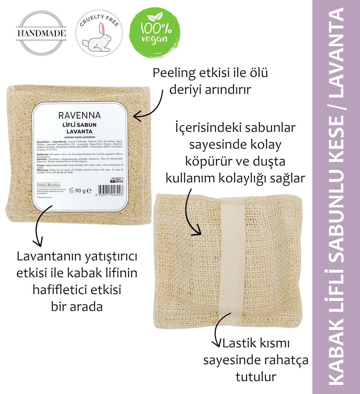 Ravenna Organik Antibakteriyel Lavanta Sabun 100 gr