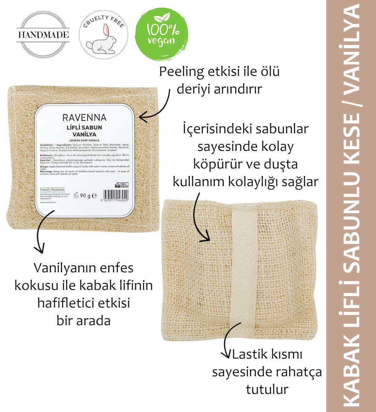 Ravenna Organik Antibakteriyel Vanilya Sabun 100 gr
