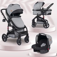 Brion Mila 4 in 1 Çift Yönlü Katlanabilir Travel Sistem Bebek Arabası Siyah