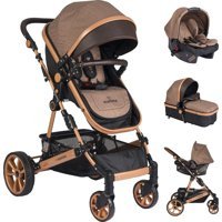 Mamma Leopar Katlanabilir Travel Sistem Bebek Arabası Altın