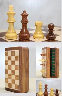 Noname Özel Vernikli Mıknatıs Taşlı Ahşap Katlanabilir Kutulu Satranç Oyunu 25 Cm G222