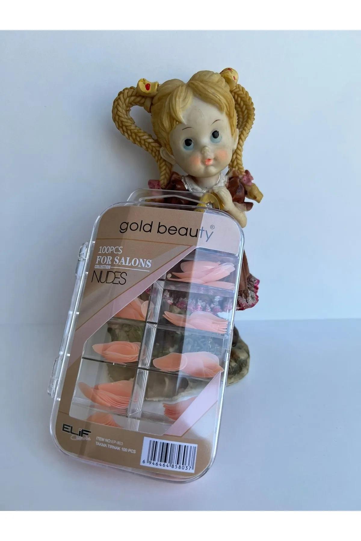 Gold Beauty EP-803 Parlak 100'lü Badem Bej Takma Tırnak