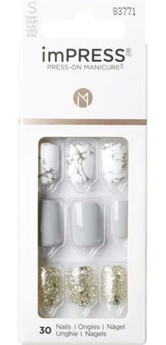 Impress Parlak 30'lu Oval Gri Takma Tırnak