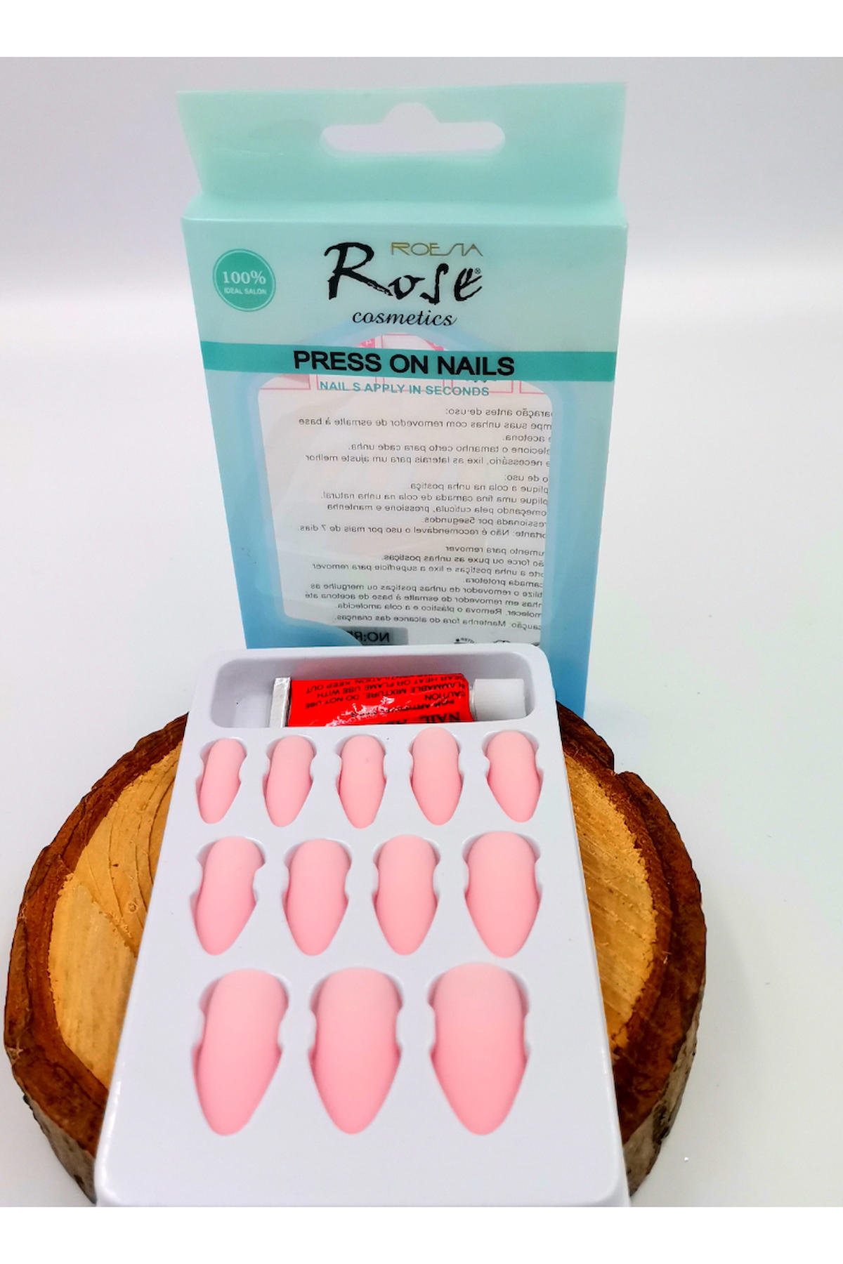Monalisa Home Mat 12'li Oval Pembe Takma Tırnak