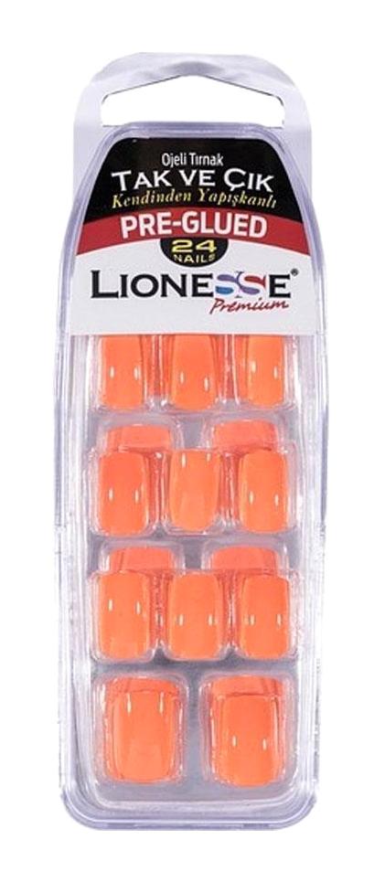 Lionesse 4422 Parlak 24'lü Küt Turuncu Takma Tırnak