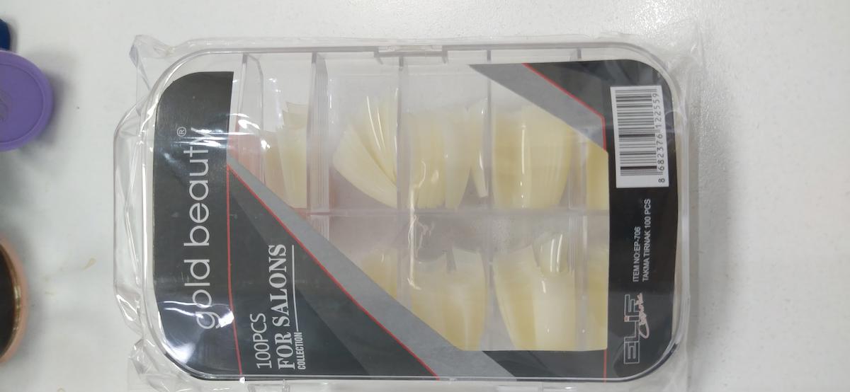 Gold Beauty EP-706 Parlak 100'lü Küt Beyaz Takma Tırnak