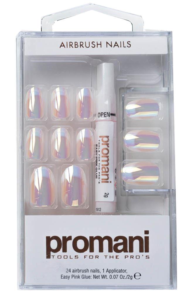 Promani PR 5671 Parlak 24'lü Oval Gümüş Takma Tırnak