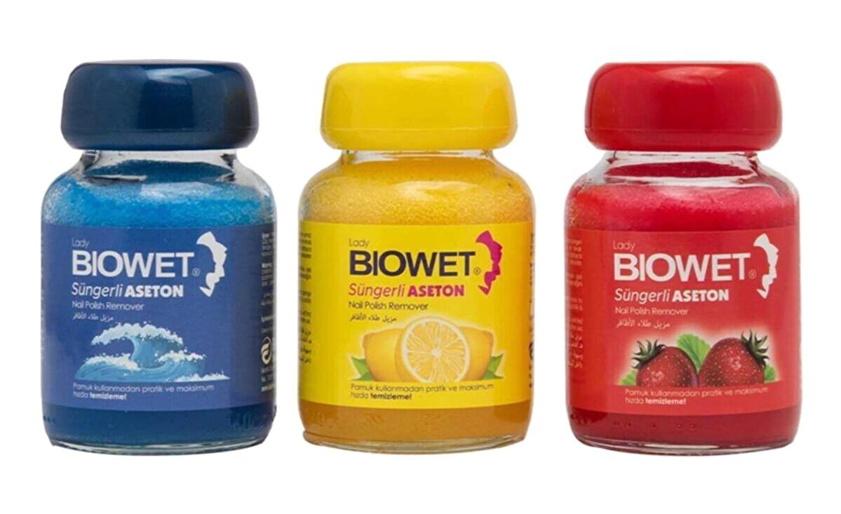 Biowet Çilek Nemlendirici Süngerli Aseton 300 ml