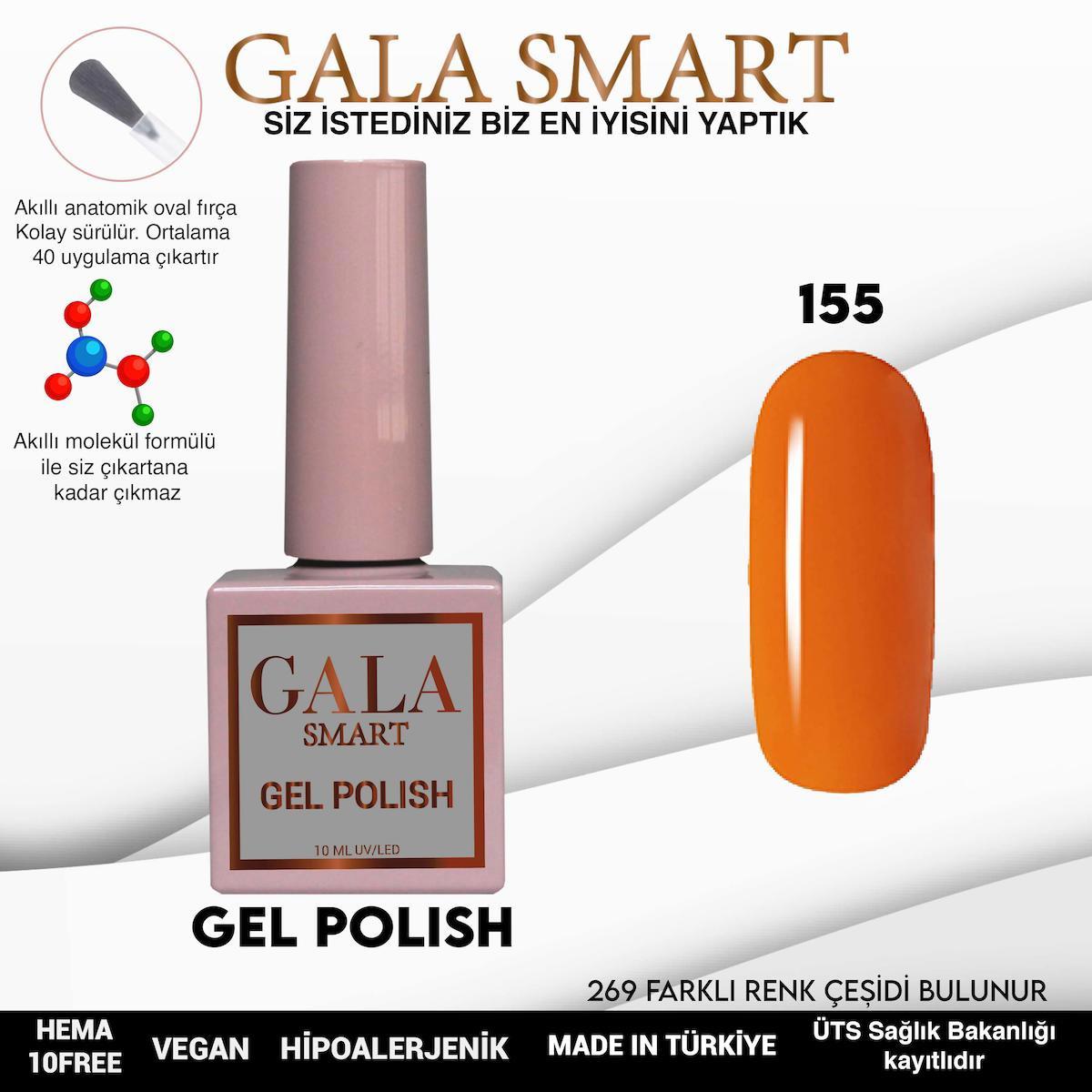 Gala Smart 155 Turuncu Parlak Kalıcı Oje