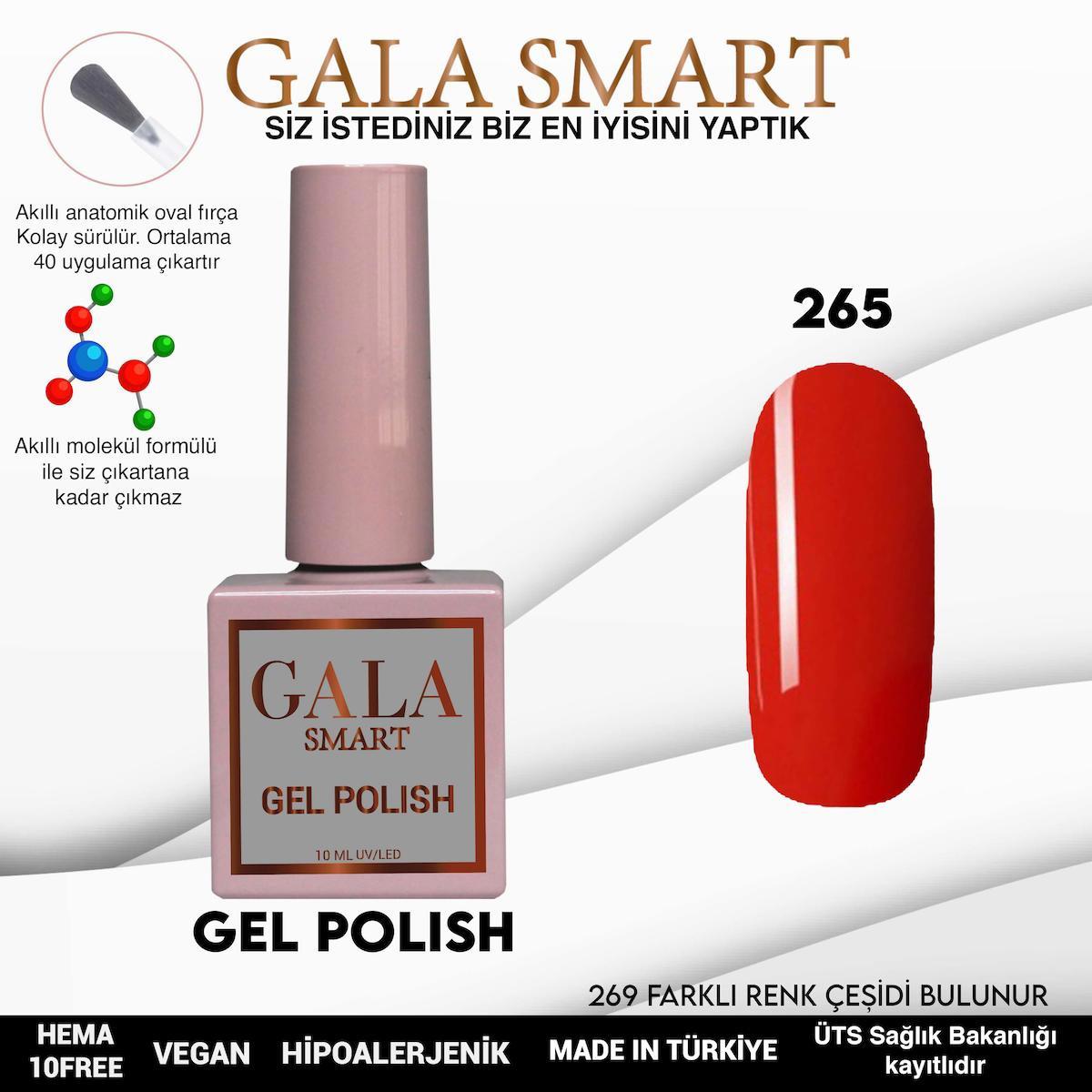 Gala Smart 265 Kırmızı Parlak Kalıcı Oje