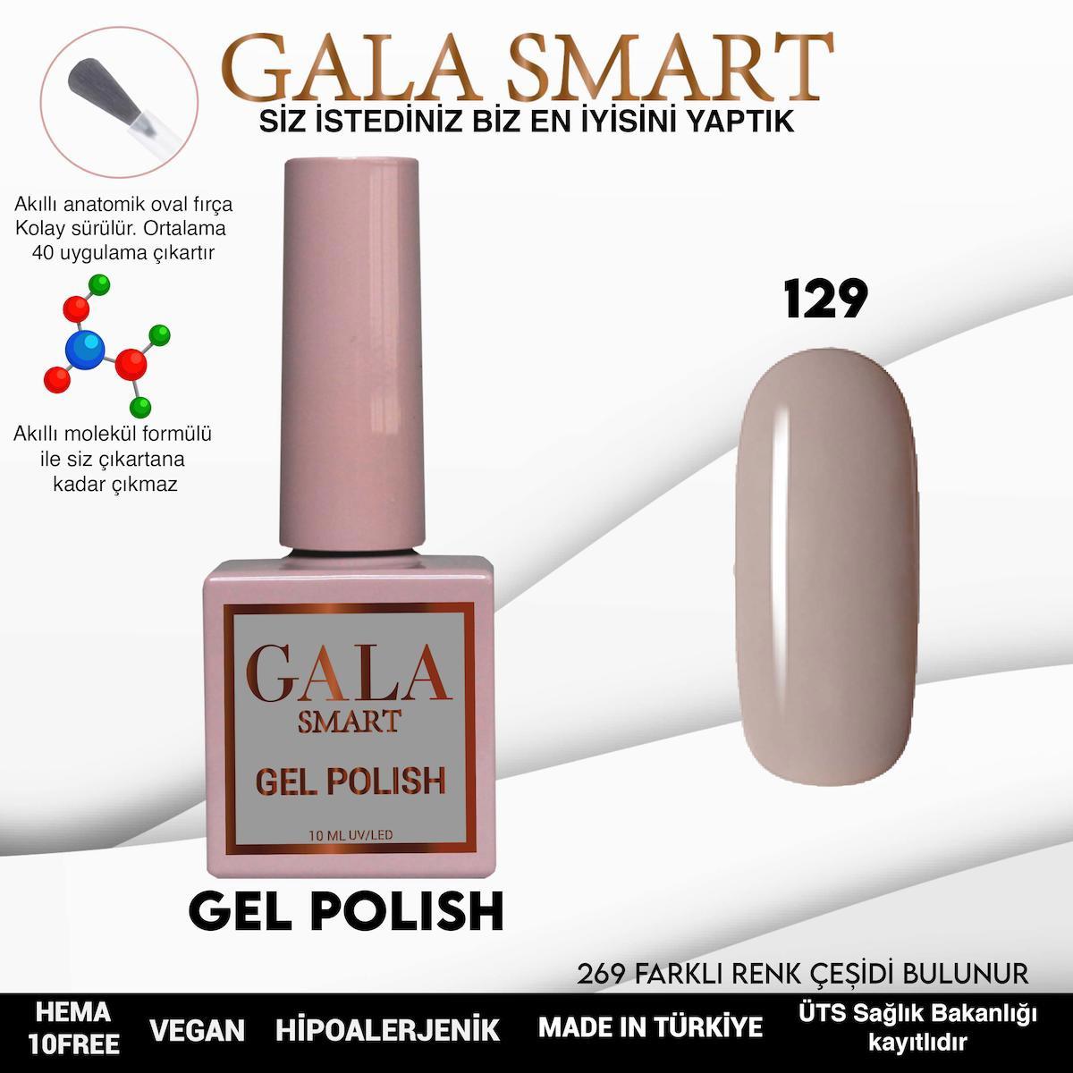 Gala Smart 129 Bej Parlak Kalıcı Oje