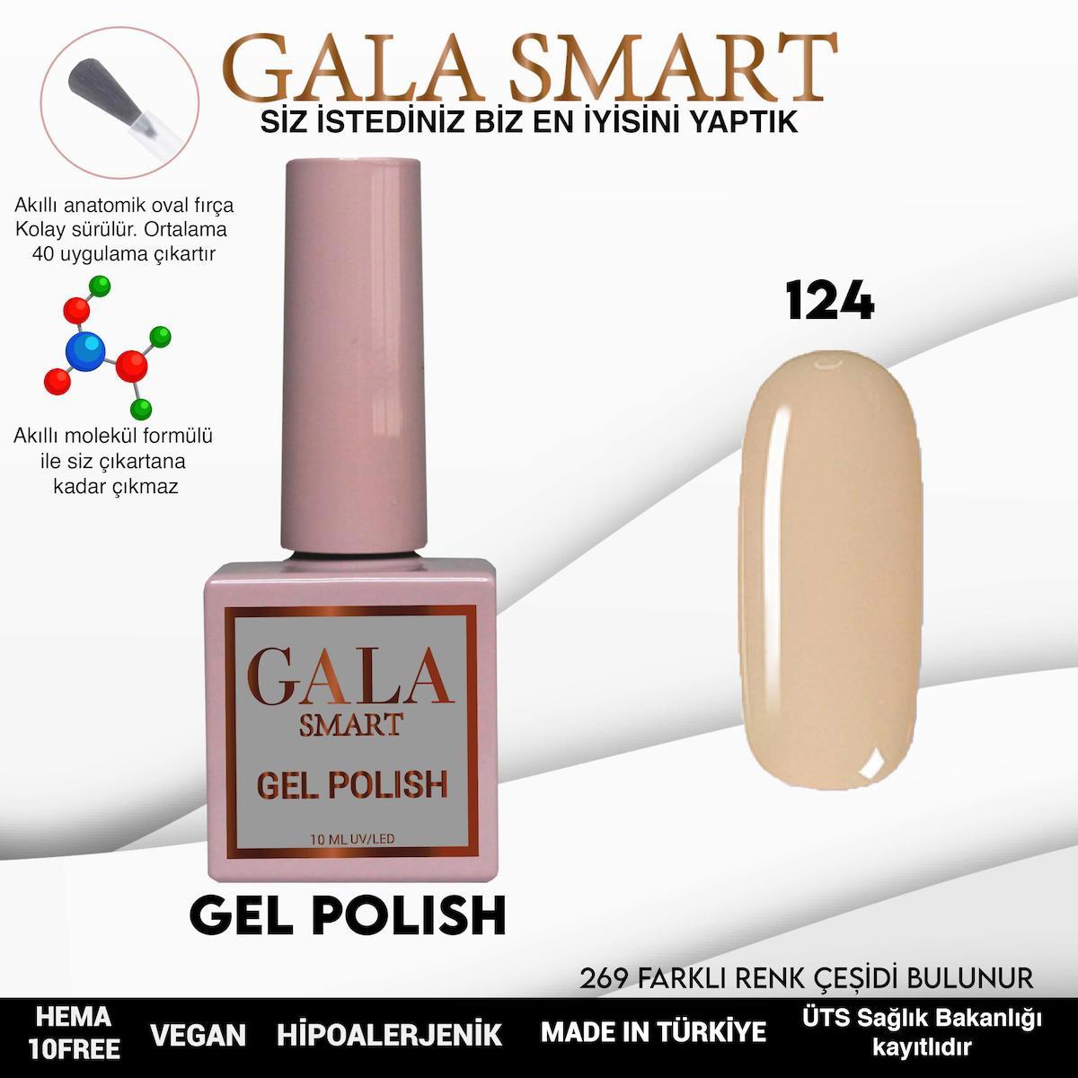 Gala Smart 124 Krem Parlak Kalıcı Oje