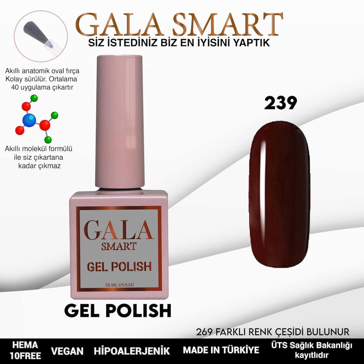 Gala Smart 239 Bordo Parlak Kalıcı Oje