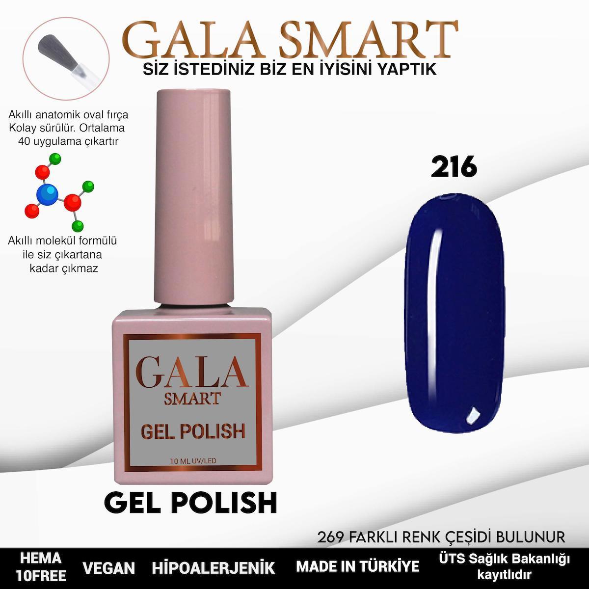 Gala Smart 216 Lacivert Parlak Kalıcı Oje