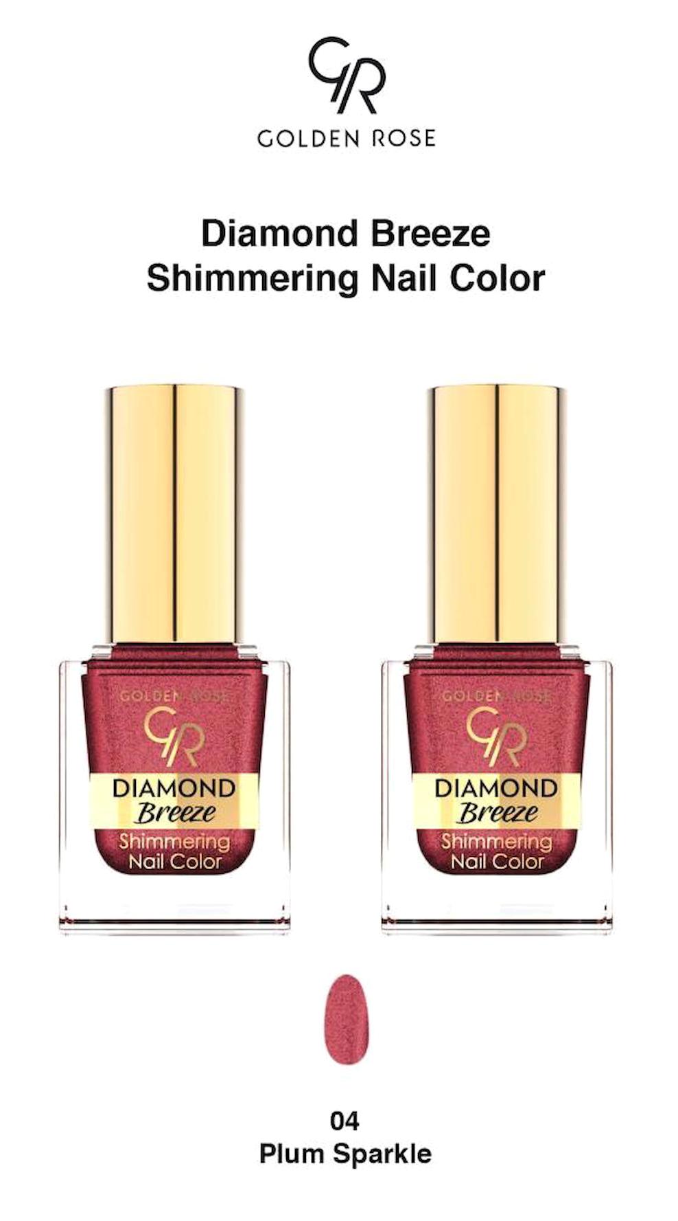 Golden Rose 04 Plum Sparkle Kırmızı Parlak Oje