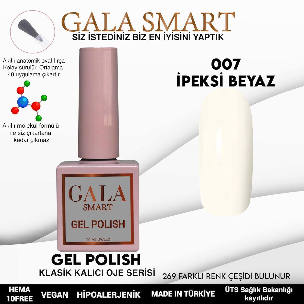 Gala Smart 07 İpeksi Beyaz Parlak Kalıcı Oje