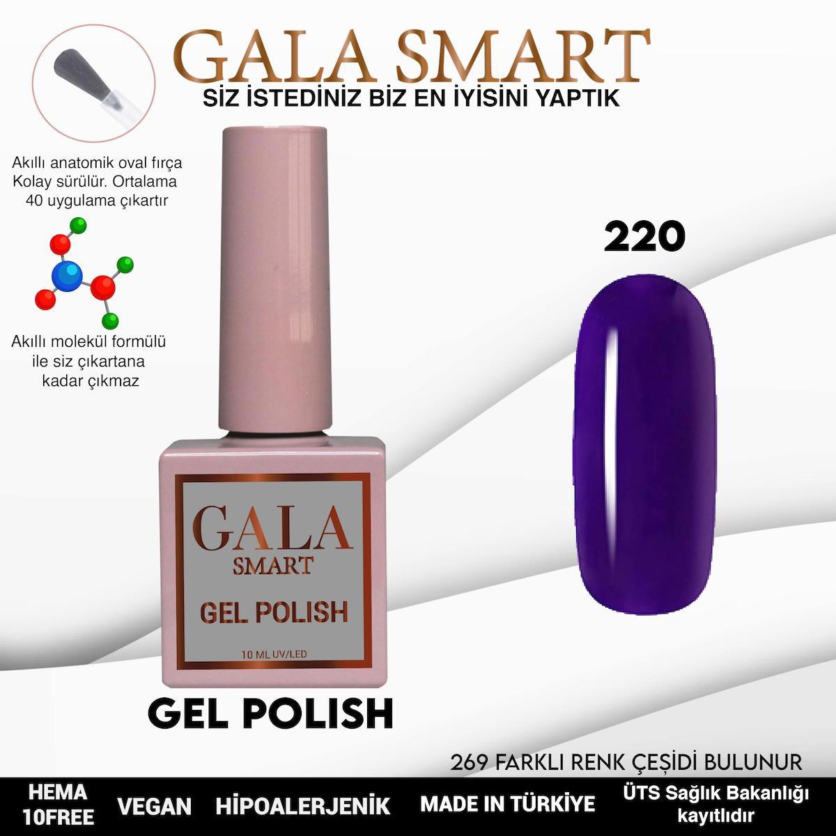 Gala Smart 220 Mor Parlak Kalıcı Oje