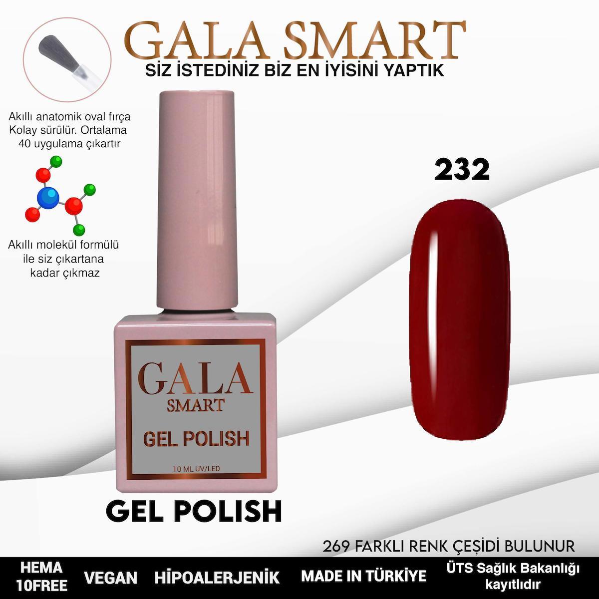 Gala Smart 232 Bordo Parlak Kalıcı Oje