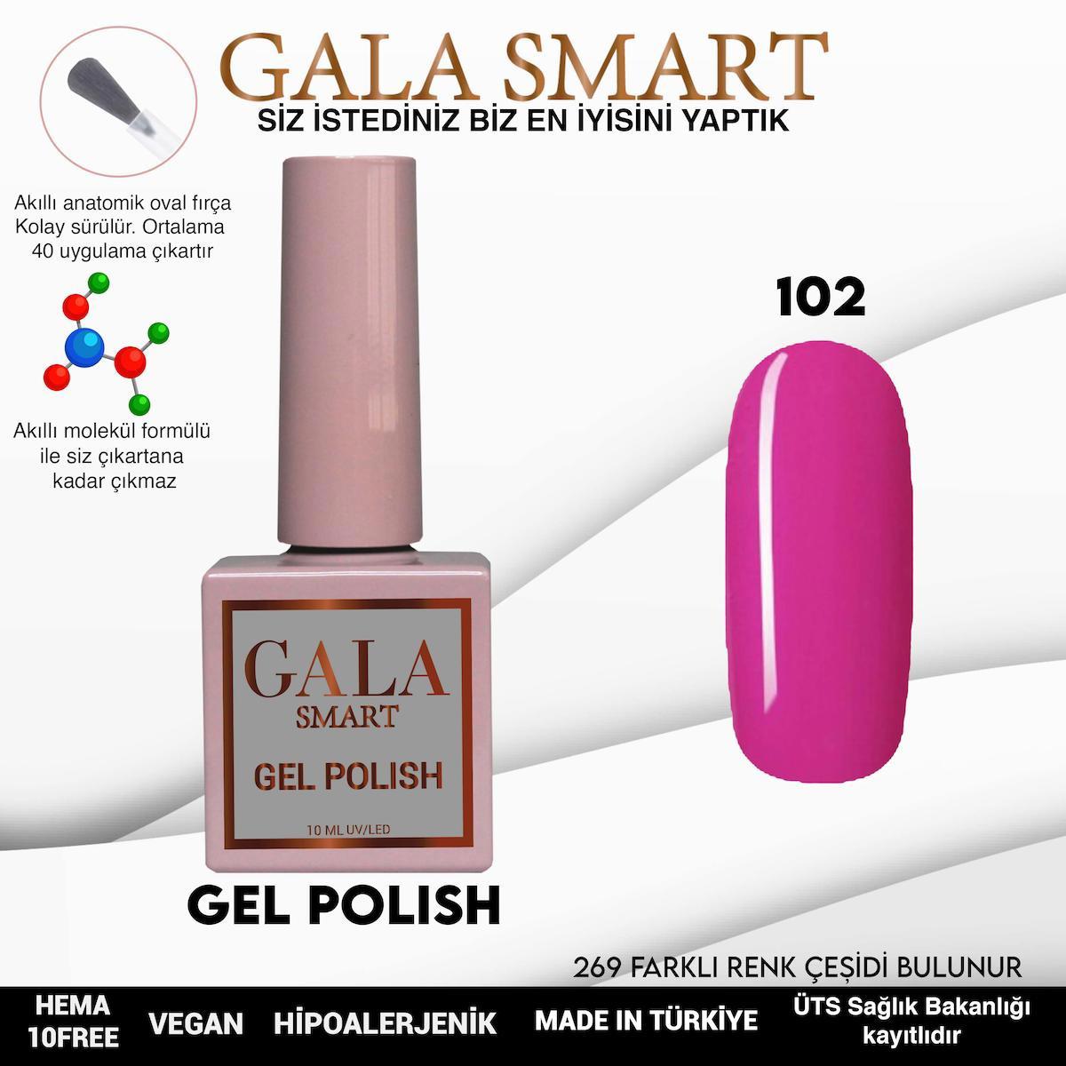 Gala Smart 102 Pembe Parlak Kalıcı Oje