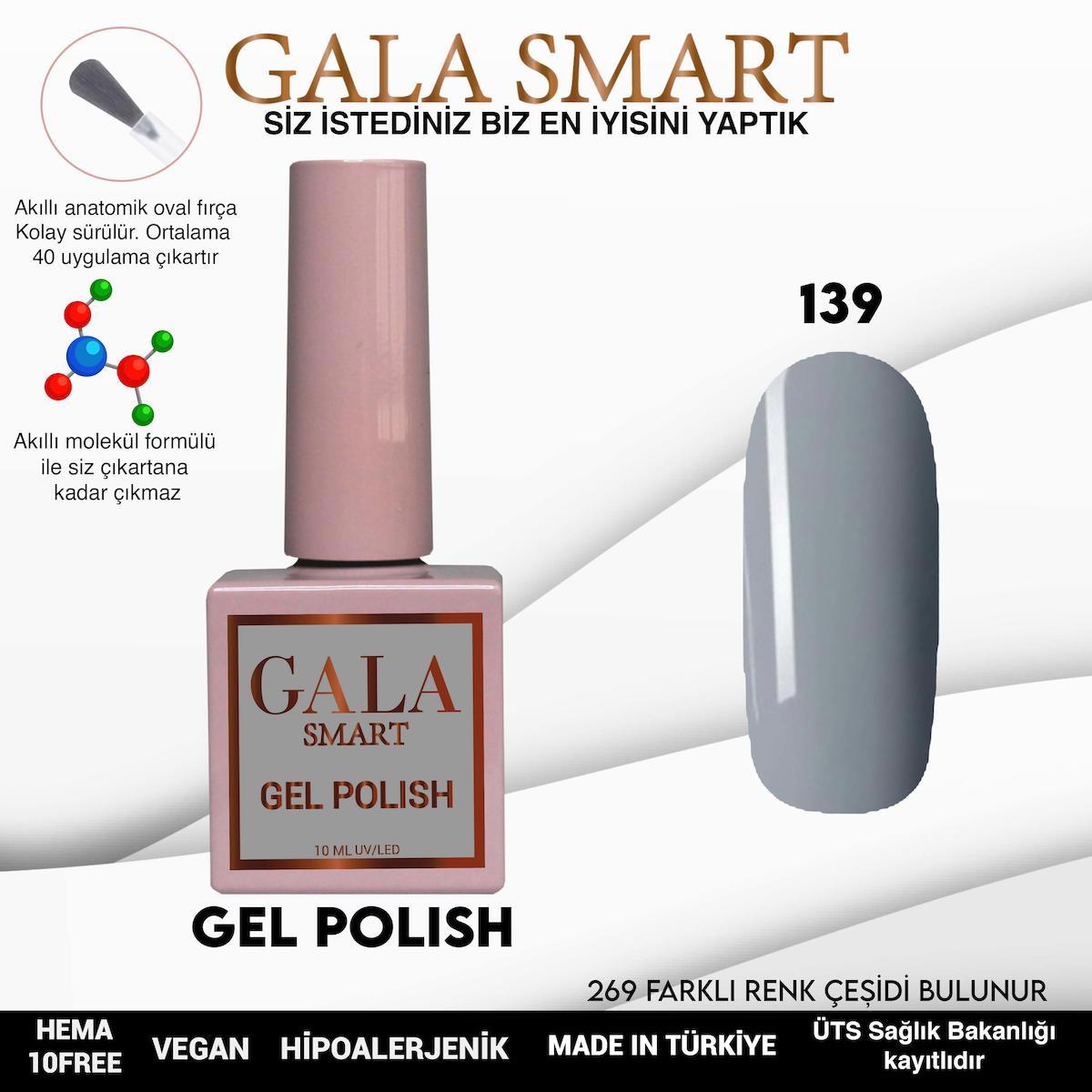 Gala Smart 139 Gri Parlak Kalıcı Oje
