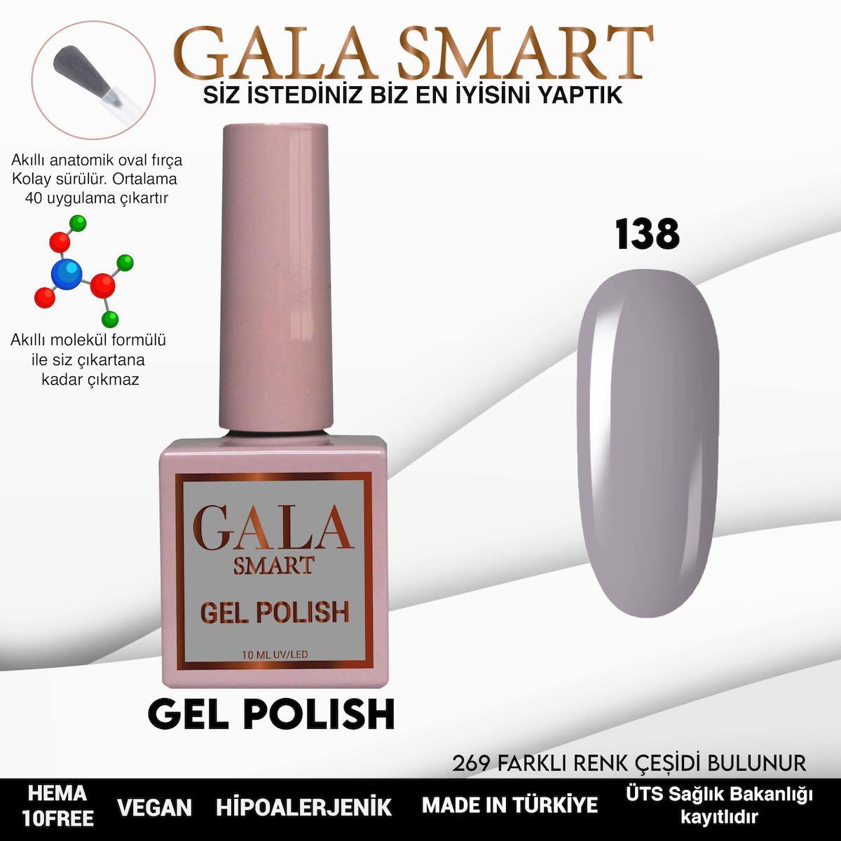 Gala Smart 138 Gri Parlak Kalıcı Oje