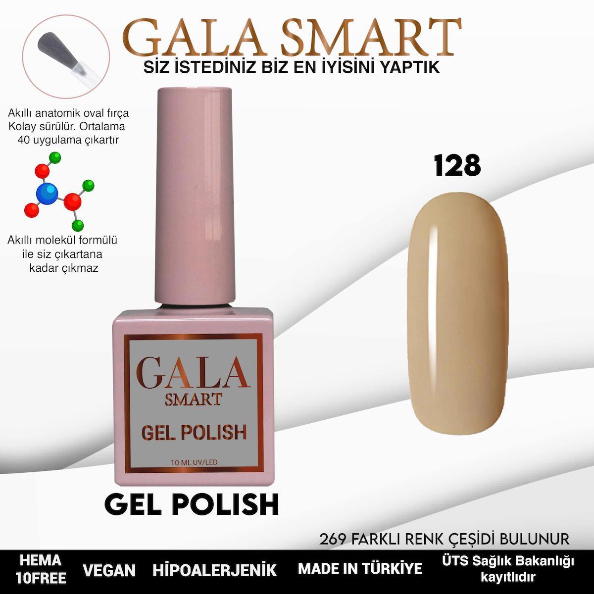 Gala Smart 128 Krem Parlak Kalıcı Oje