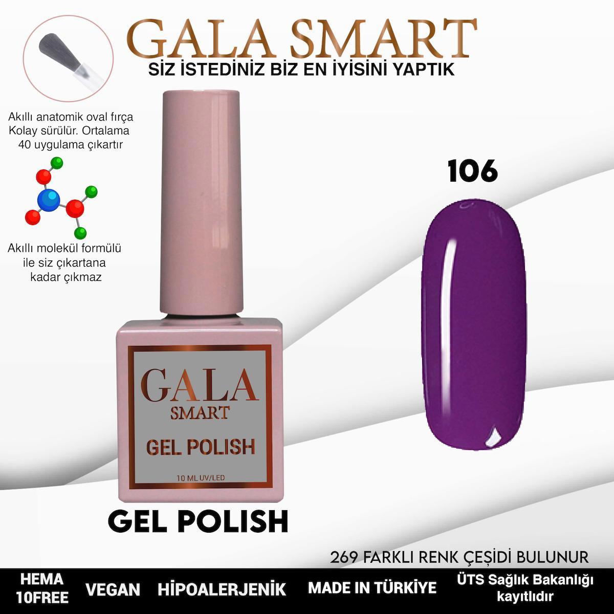 Gala Smart 106 Mor Parlak Kalıcı Oje