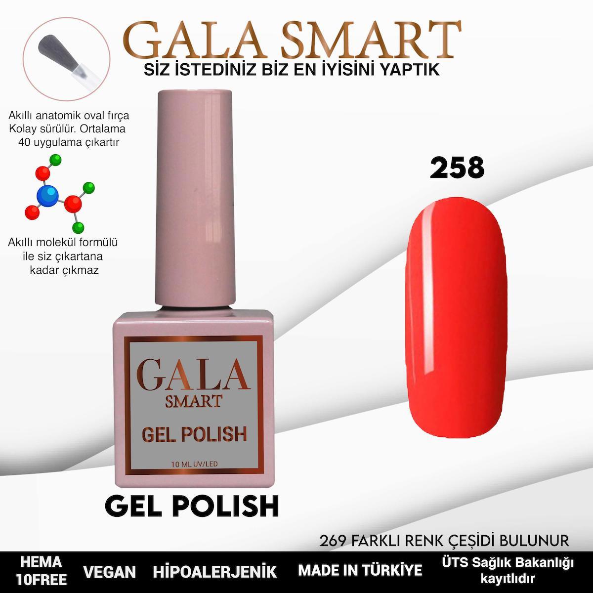 Gala Smart 258 Kırmızı Parlak Kalıcı Oje