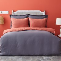 Karaca Home Basic Tek Kişilik Nevresim Takımı Antrasıt-Terra Cota