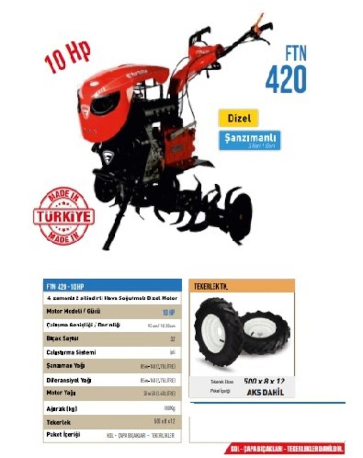 Bartech FTN 420 10 Hp İpli Dizel Çapa Makinesi