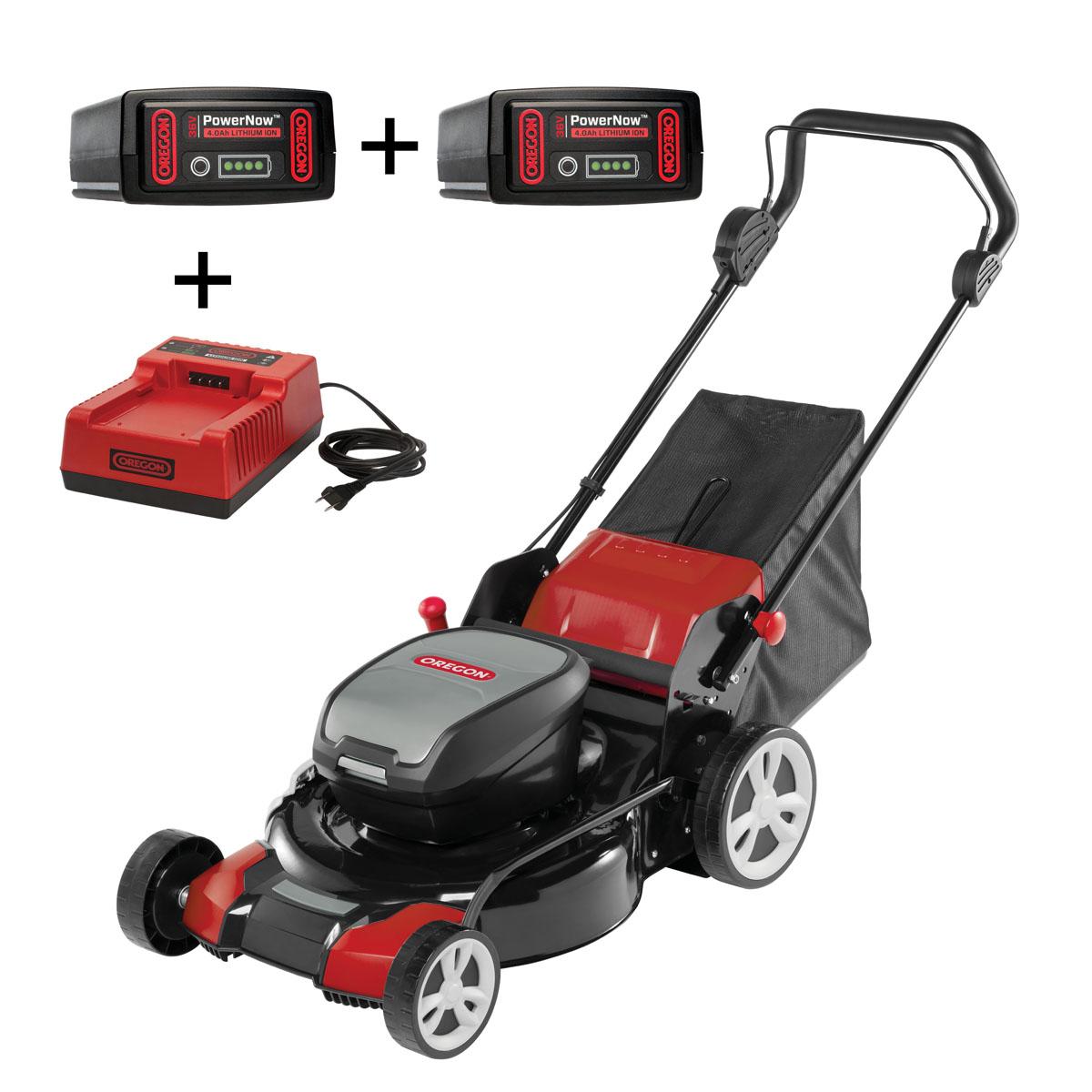 Oregon LM400 İtmeli Çim Biçme Makinesi + 4.0x2 Ah+C750