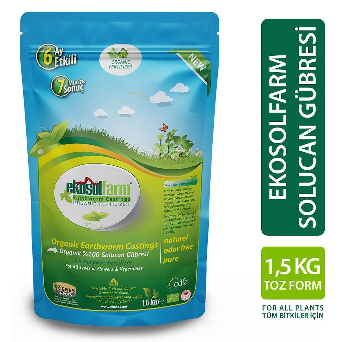 Ekosolfarm Solucan Solucan Organik Toprak Katı Gübre 1.5 kg