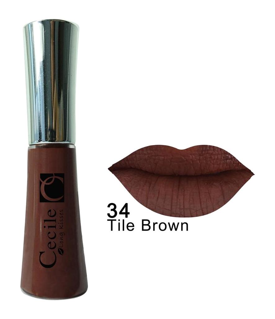 Cecile 34 Tile Brown Kalıcı Mat Likit Fırçalı Ruj