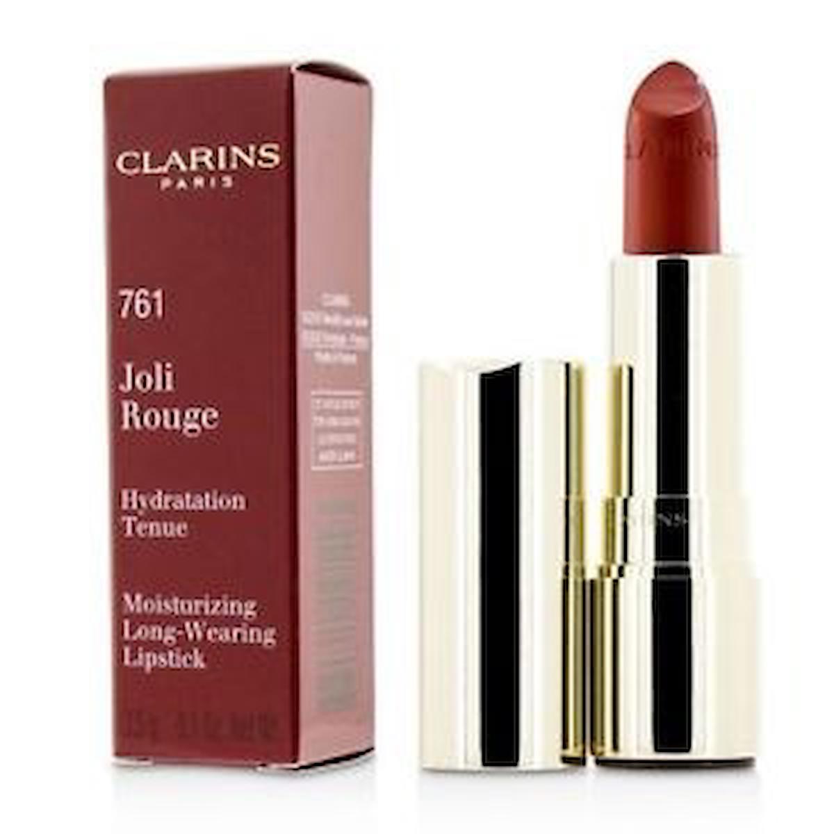 Clarins 761 Joli Rouge Kalıcı Saten Krem Lipstick Ruj